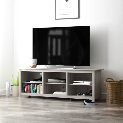 Farmhouse Style TV Stand in Light Grey Oak Wood Finish - for TVs up to 70-inch Farmhouse Style TV Stand in Light Grey Oak Wood Finish - for TVs up to 70-inch