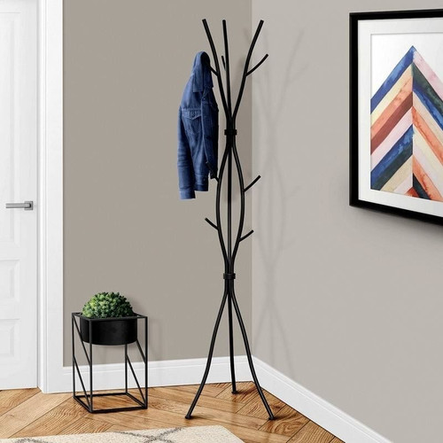 74-inch Freestanding Black Metal Coat Rack Entryway Hall Tree Umbrella Stand 74-inch Freestanding Black Metal Coat Rack Entryway Hall Tree Umbrella Stand