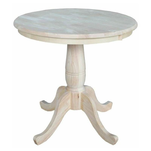 Round 30-inch Unfinished Solid Wood Dining Table with Pedestal Base Round 30-inch Unfinished Solid Wood Dining Table with Pedestal Base
