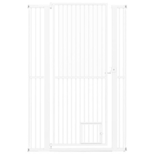 59" Extra Tall Pet Gate Heavy-Duty Metal Cat Gate with Wide Opening-White