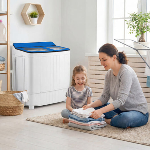 Portable Washing Machine 18 lbs Mini Laundry Machine with 11 LBS Washer-Blue
