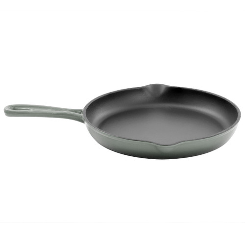 MegaChef Round 10.25 Inch Enameled Cast Iron Skillet in Gradient Gray