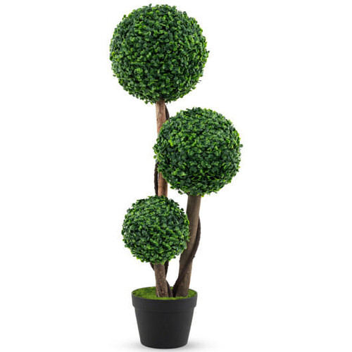36 Inch Tall Artificial Boxwood Topiary Tree in Pot