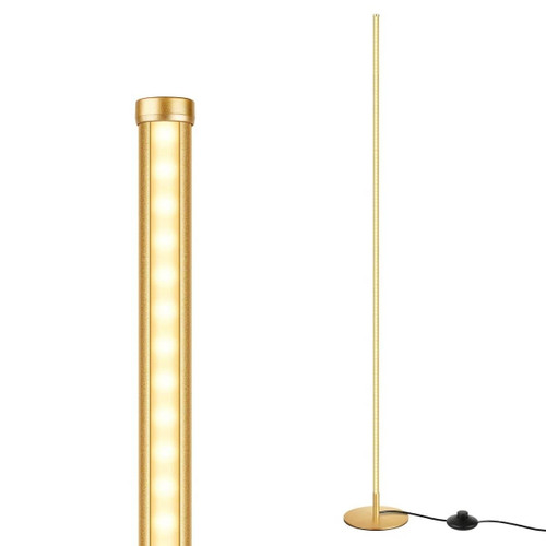 Gold Modern 57-inch Slim Bar-Shaped Dimmable LED Corner Floor Lamp