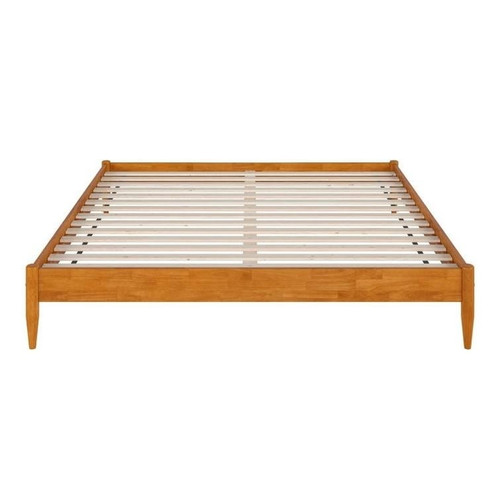 King size Solid Hardwood Platform Bed Frame in Natural Wood Finish