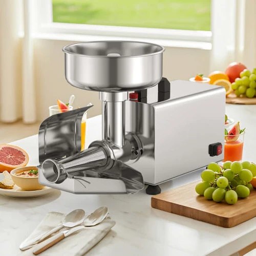 450W High-Output Tomato Strainer with 8.5 Inch Chute for Home and Commercial