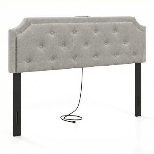 Headboard for Queen and Full Size Bed Tufted Upholstered Head Board-Gray