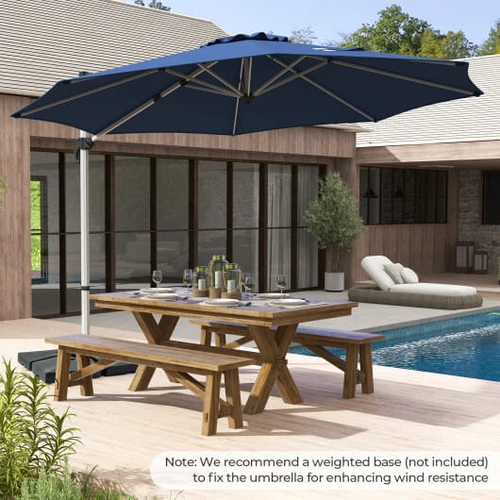 11 FT Outdoor Patio Umbrella with 360 Rotation and Adjustable Tilt-Navy