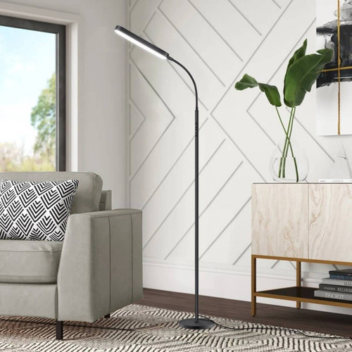Black Modern 68-inch LED Dimmable Floor Lamp with Remote - Accent/Reading Light