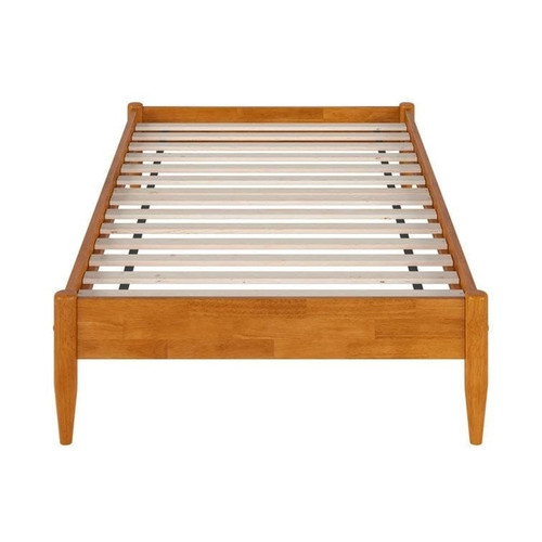 Twin XL size Solid Hardwood Platform Bed Frame in Natural Wood Finish