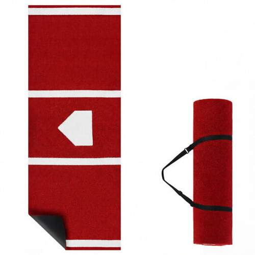 10 x 3.8 ft Baseball and Softball Hitting Mat with Home Plate-Green