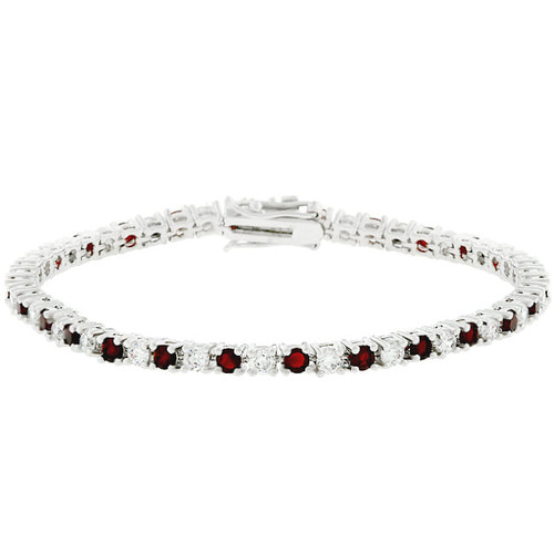 Ruby Red Cubic Zirconia Tennis Bracelet