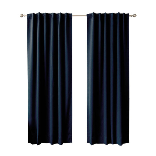 52 x 84 inch Solid Navy Blue Thermal Blackout Curtain Panels - Set of 2