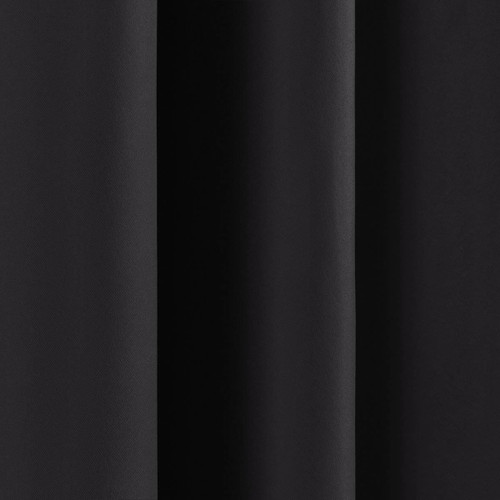 52 x 102 inch Solid BlackThermal Blackout Curtain Panels - Set of 2