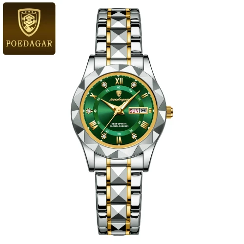 Color: Multicolor - POEDAGAR Luxury Ladies Dress Watch Luminous Waterproof Week Date Woman Wristwat