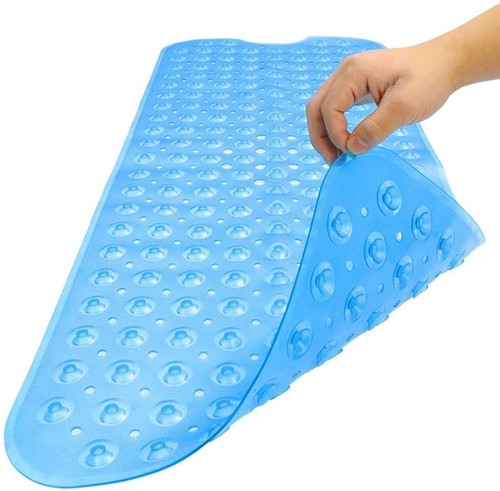 40" Translucent Blue Bubbles Non Slip Bathtub Mat
