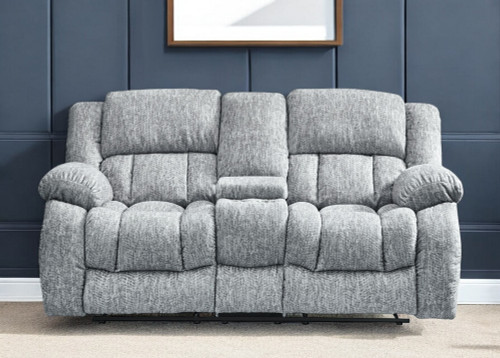 77" Light Gray Manual Reclining Loveseat With Storage
