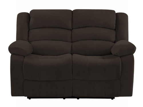60" Brown Microfiber Manual Reclining Loveseat