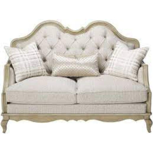 70" Silver And Platinum Faux Leather Loveseat and Toss Pillows