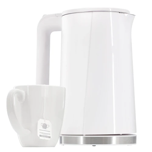 MegaChef 1.8 Quart Stainless Steel Electric Tea Kettle in White