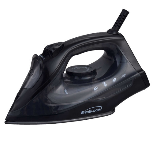 Brentwood 1200W Lightweight Non-Stick Steam Iron in Black