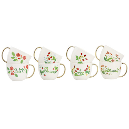 Gibson Home Inspired Gardens 8 Piece 17.5 Ounce Ceramic Assorted Mug Set