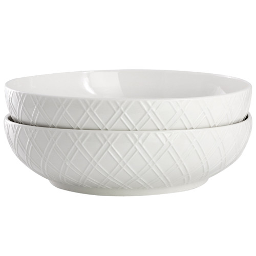 Gibson Home Great Essentials 2 Piece Fine Ceramic 8.2in Dinner Bowl Set in White