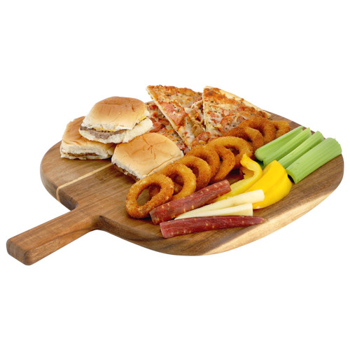 MegaChef 13 Inch Acacia Wood Serving Butcher Cutting Board with Handle