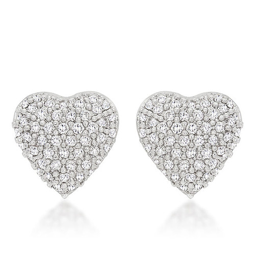Special Pave Heart Earrings