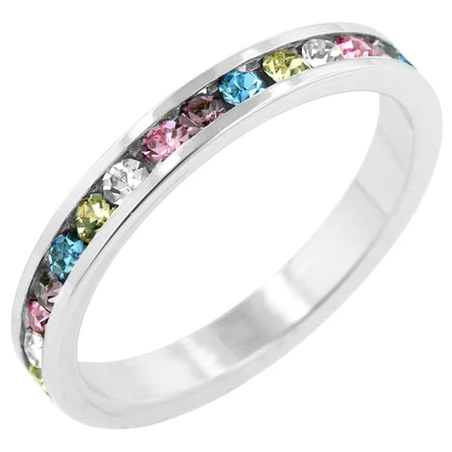 Stylish Stackables Mixed Crystal Ring