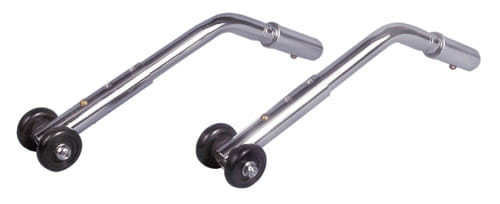 Anti-Tippers (pr) w/Wheels Universal Adj Chrome
