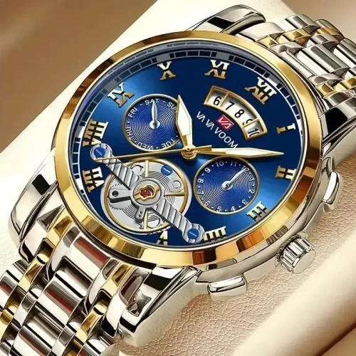 Color: Multicolor - Relogio Masculino Top Brand Mens Luxury Watch Stainless Steel Luminescence Cloc
