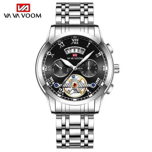 Color: Brown - Relogio Masculino Top Brand Mens Luxury Watch Stainless Steel Luminescence Clock Cas