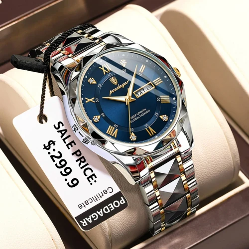 Color: Pink - POEDAGAR Top Luxury Men Quartz Watch For Men Sports Waterproof Luminous Stainless Ste