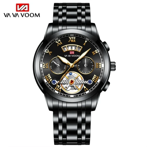 Color: Pink - Relogio Masculino Top Brand Mens Luxury Watch Stainless Steel Luminescence Clock Casu