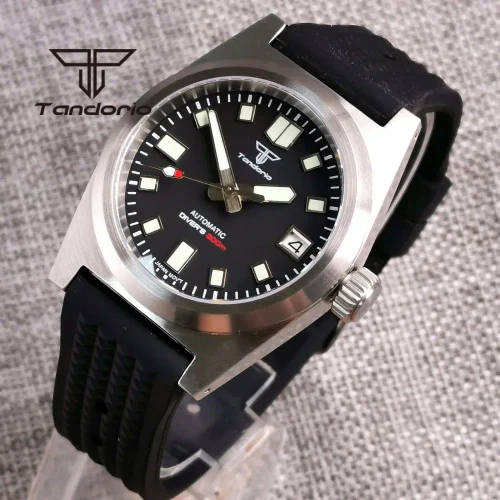 Color: PURPLE - Tandorio Black/Blue/Green Sunburst Dial NH35A 38mm Automatic Men's Watch 200M Brush