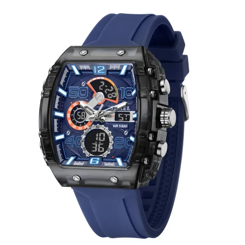 Color: Ivory - SMAEL 8109 New Men's Watch Multifunctional Sports 50M Waterproof Dual Display LED Ni