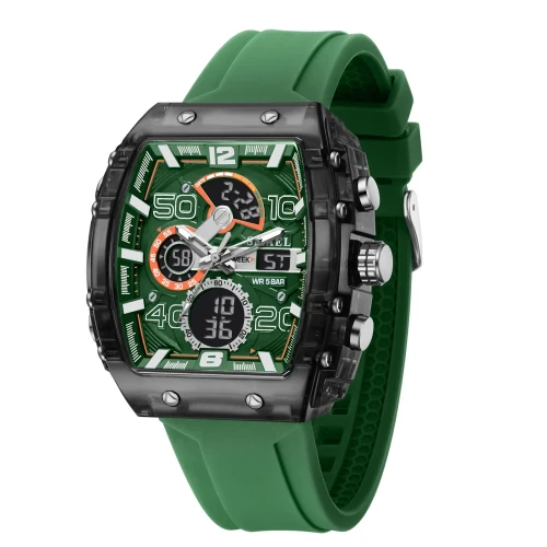 Color: Brown - SMAEL 8109 New Men's Watch Multifunctional Sports 50M Waterproof Dual Display LED Ni