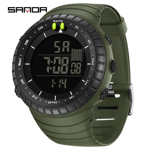 Color: Black - SANDA  Top Brand G style Military Sport Outdoor Watches Men LED Digital Waterproof W
