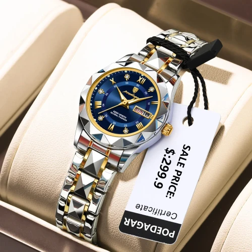 Color: Pink - POEDAGAR Luxury Ladies Dress Watch Luminous Waterproof Week Date Woman Wristwatch Sta