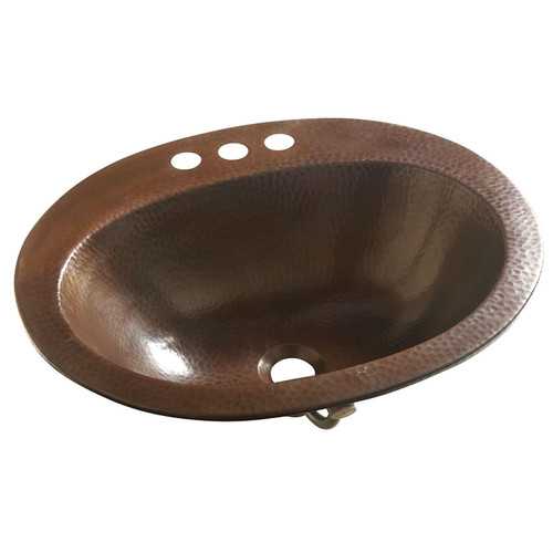 Copper Oval Bathroom Sink 20 x 16 inch