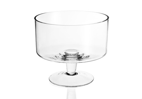 10" Clear Mouth Blown Crystal Round Trifle Bowl