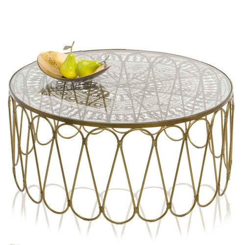 11" Gold and Bronze Aluminum Oval Centerpiece Bowl