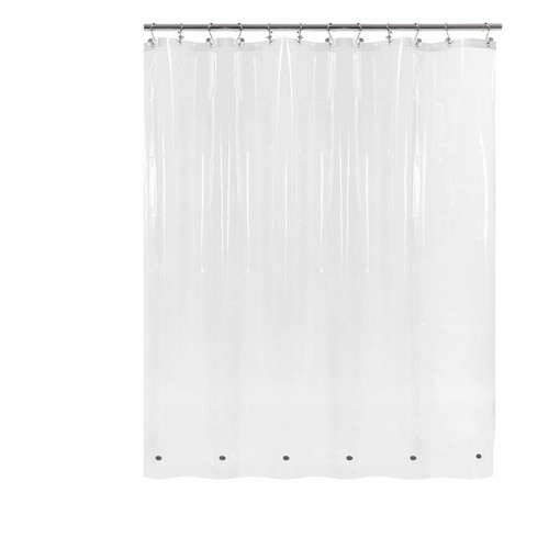 72"W x 92"H XL Clear PEVA Waterproof Shower Curtain Liner Magnets Bottom Hem