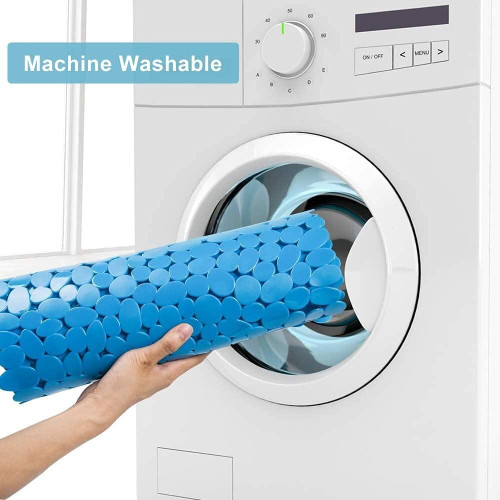 35" Blue Spa Pebbles Non Slip Bathtub Mat