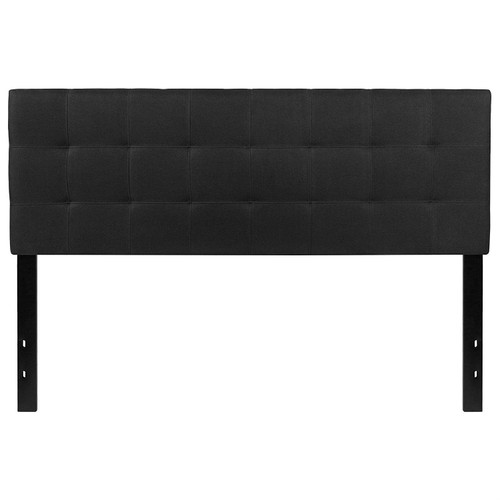 Queen size Modern Black Fabric Upholstered Panel Headboard