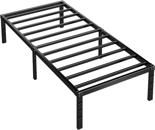Twin 18-inch Heavy Duty Black Metal Platform Bed Frame