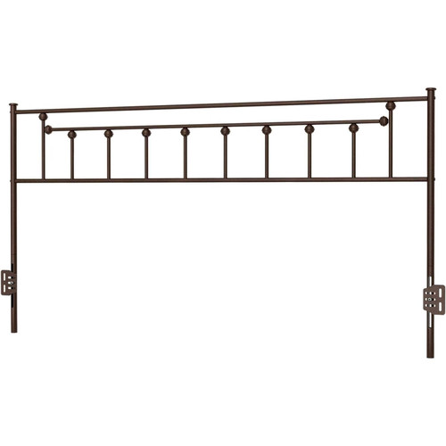 King Size Victorian Farmhouse Metal Headboard in Vintage Brown Finish