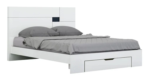 Four Piece White Solid Wood Bedroom Set With Mirror