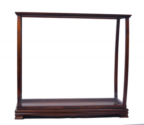 13" Dark Brown And Clear Glass Standard Display Stand